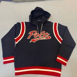 Polo by Ralph Lauren Navy Hoodie with Red & White Trim